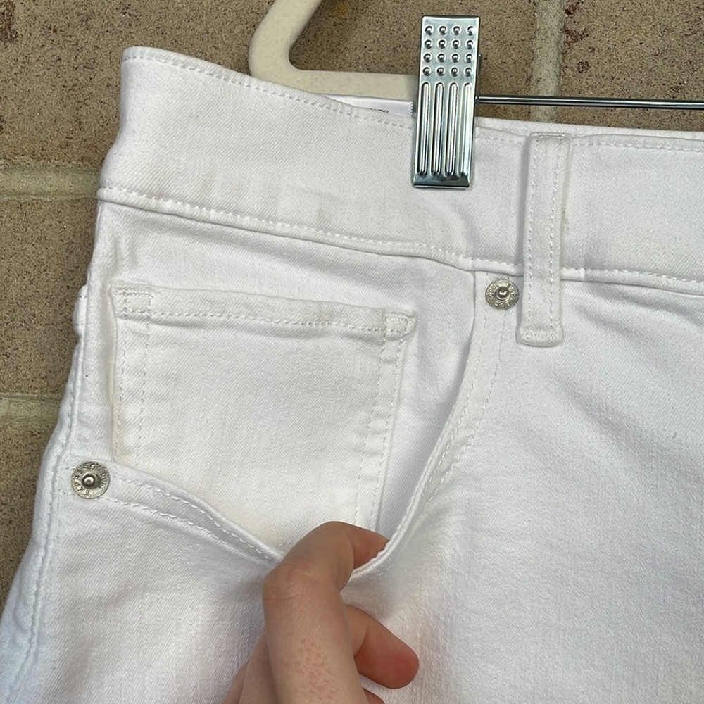 Express White High-Rise Midi Jean Shorts - Picture 6 of 9